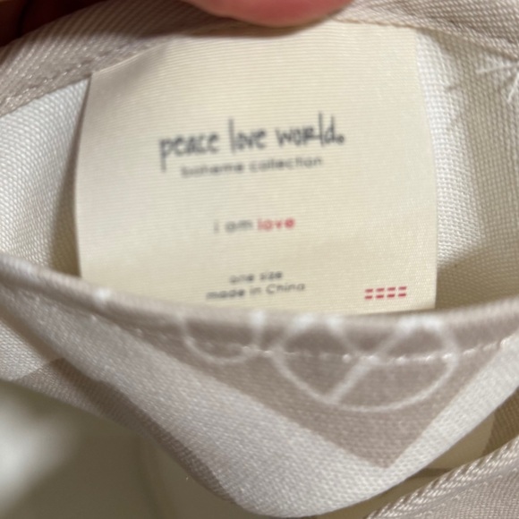 Peace, Love, World Tote Bag-NWT - Picture 4 of 7